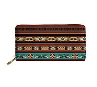 Fille Pochette Motif Tribal du Sud-Ouest Coin Purse Wallet Imprimé Porte Monnaie Femme Exquis Porte-Feuille en Cuire pour Garcon, Femme, Ami