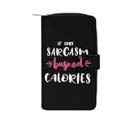 Fille Pochette Si Seulement Le Sarcasme Brûlait des Calories Coin Purse Wallet Mignonne Bourse Pochette De Nombreux Emplacements pour Cartes Cuir Portefeuille pour Ami, Femme, Prof