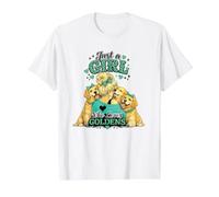 Fille Qui Aime Les Chiens Goldens T-Shirt Graphique avec Valeur, Homme, Blanc, M