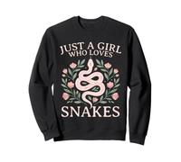 Fille Qui Aime Les Serpents Amoureuse de Reptiles Floraux Sweatshirt