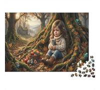 Fille Qui pleurePuzzle Premium 1000 Pièces en Papier Recy utumn forêtPour Amateurs De Puzzles Entraînement Cognitif Activité Intérieure 70x50cm/1000pcs