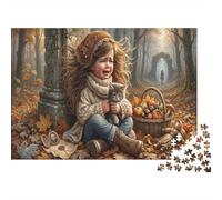 Fille Qui pleurePuzzle Premium 1000 Pièces forêt automnePour Seniors Anti-Stress Loisirs Créatifs Cadeau d'anniversaire 52x38cm/1000pcs