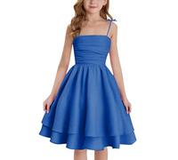 Fille Robe Bustier D'Été Vêtements Solid Chic Robe Élégant A-Ligne Robes sans Manches Vêtement Décontracté Funky Habillement Mi-Longue Hauts