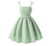 Fille Robe Bustier D'Été Vêtements Solid Chic Robe Élégant A-Ligne Robes sans Manches Vêtement Décontracté Funky Habillement Mi-Longue Hauts B626