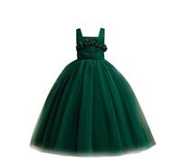 Fille Robe Ceremonie Mariage Longue Tutu sans Manches Enfant Robes Bapteme de Communion d'anniversaire du Soir Communion Anniversaire Robe de Fête Swing Robes Filles Chic et Elegant Dress 6-17 ans