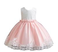 Fille Robe Élégante Tutu Robes Bowknot pour Filles Printemps Enfant Filles Dress Danse Fête Princesse Robes Anniversaire Formel fête Mariage Baptême Demoiselle d'honneur Communion Robe de Princesse
