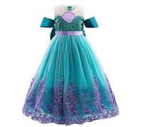 Fille Robe Été Élégante Maxi en Tulle Robe d'anniversaire Ceremonie Mariage Fête Robes de Filles Princesse Robes Filles sans Manches pour Les Fêtes Anniversaires et Mariages 3-9 Ans