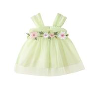 Fille Robe Été Princesse en Tulle sans Manches pour Les Fêtes Anniversaires et Mariages Robe de Fille de Fleur Filles Robes Été Fête Robes de Soiree Chic et Elegant Tulle 1-3 ans Pas Cher