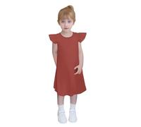 Fille Robe Ete sans Manches Imprimé Rayé Ligne A Robe Filles Chic Et Elegant Casual Robes de Fête Soirée Ceremonie Vacances Bapteme Anniversaire Tunique Robes d'été légère Dress de Plage 4-14 Ans