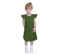 Fille Robe Ete sans Manches Imprimé Rayé Ligne A Robe Filles Chic Et Elegant Casual Robes de Fête Soirée Ceremonie Vacances Bapteme Anniversaire Tunique Robes d'été légère Dress de Plage 4-14 Ans