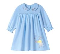 Fille Robe Lapin Bleu Hiver Automne Noël Halloween Bohême Plage Manches Longues Casual Coton Plissée Chemise Robes pour Enfant 2 Ans
