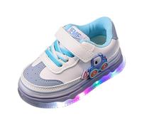 Fille Rouge Hiver Summer and Autumn Children's Sports Shoes for Small and Medium Sized Children's Toddler Shoes Flashing Light Casual Sports Shoes Fille Rouge Bout Légèrement Ouvert (Blue, 19 Infant)