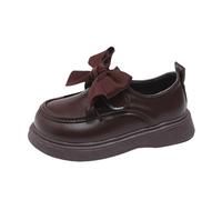 Fille Rouge Orteils Séparés Bottines Small Leather Shoes Baby Single Shoes Fille Multicolore Bout Cycliste Bottes (Brown, 31 Little Child)