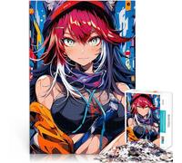 Fille rousse de la Ville animée Puzzles de 1000 pièces pour Adolescents Jeu intellectuel Décoration d'intérieur 38x26cm