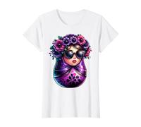 Fille Russe Matriochka Moscou Lunettes De Soleil Matriochka T-Shirt Graphique avec Valeur