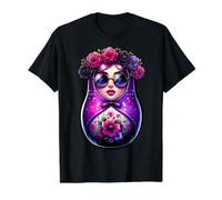 Fille Russe Matriochka Moscou Lunettes De Soleil Matriochka T-Shirt Graphique avec Valeur