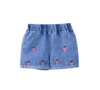 Fille Short en Jean 1-6 Ans Pantalon Court en Jean Ado Ete Fluide Large Short été Filles Ample Chic Casual Sport Plage Vacances Confortable Shorts et Bermudas en Denim