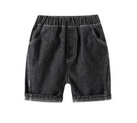 Fille Short en Jean Taille Elastique 2-8 Ans Pantalon Court en Jean Ado Ete Fluide Large Short été Filles Ample Chic Casual Sport Plage Vacances Confortable Shorts et Bermudas en Coton