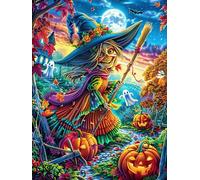 Fille sorcière avec Un Chaudron 1000 Pièces Puzzle Débutant en Carton sans Déformation Facile Apprentissage Anti-Stress Passe-Temps Idée Cadeau Saint Valentin Premium 1000 PCS