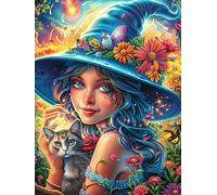 Fille sorcière avec Une Couronne de Fleurs 1000 Pieces Casse-tête Amateur d'art en Carton Haute Qualité Mythes fantastiques Cuento De Hadas Très Difficile Niveau Expert Décoration Mural
