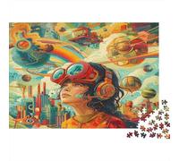 Fille Spatiale Casse-tête 1000 Pièces avec Découpe Précise, Jeu De Puzzle Classique activité Zen pour Une Décoration Murale, Idée Cadeau Anniversaire 70x50cm/1000pcs