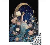 Fille spirituelle de la Lune, la Fleur de Lotus | pour Adultes || 38x26cm/1000pcs Puzzles Jeux ÉduChatifs Puzzles De Décoration Intérieure