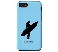 Fille surfeuse rétro Aloha Vibes marchant vers le coucher du soleil Coque pour iPhone SE (2020) / 7 / 8