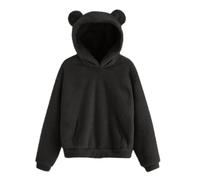 Fille Sweats à Capuche Hiver Chaud Sweats Sans Zipper Manches Longues Enfant Filles Manteau En Polaire Confortable Sherpa Pull a Capuche Vêtements De Sport D'hiver Pour Ado 4-15 Ans