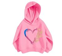 Fille Sweats Capuche Casual Sweat Manches Longues Coton Sport Pull Tops Vacances Jogging Top Sportwear Confortable et la Mode Enfant Ado 7-14 Ans