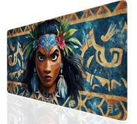 Fille Tapis de Souris Gaming XXL 800x300x3mm, Bleu Grand Tapis de Souris Lavable à Bords Cousus, Etendu Mouse Pad Base en Caoutchouc Antidérapante, pour Le Bureau et la Maison Claviers Cadeau FR-9203