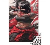 Fille tatouée Puzzles pour Adultes 1000 Pièces Beauté Anime Jeu Éducatif Jouets Défi Artisanat Cadeau Famille Décor À La Maison Jeu D'adresse pour Toute La Famille 1000pcs (75x50cm)