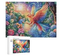 Fille touchant Le Phoenix sur Le Chemin Puzzle 300 Pièces pour Famille Soirée Puzzle Résolution De Problèmes Cadeau pour Cohésion 300 PCS