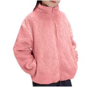 Fille Veste Polaire Enfant Hiver Chaud Sweat sans Capuche Manteaux et Blousons Filles Hiver Sweatshirt Chaude Manteau Peluche en Sherpa Zippée Fleece Sweats Chaud en Peluche pour 2-13 Ans
