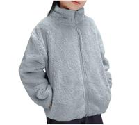 Fille Veste Polaire Enfant Hiver Chaud Sweat sans Capuche Manteaux et Blousons Filles Hiver Sweatshirt Chaude Manteau Peluche en Sherpa Zippée Fleece Sweats Chaud en Peluche pour 2-13 Ans