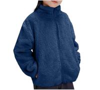 Fille Veste Polaire Enfant Hiver Chaud Sweat sans Capuche Manteaux et Blousons Filles Hiver Sweatshirt Chaude Manteau Peluche en Sherpa Zippée Fleece Sweats Chaud en Peluche 2-13 Ans
