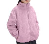 Fille Veste Polaire Enfant Hiver Chaud Sweat sans Capuche Manteaux et Blousons Filles Hiver Sweatshirt Chaude Manteau Peluche en Sherpa Zippée Fleece Sweats Chaud en Peluche pour 2-13 Ans