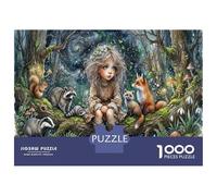 FillePuzzle 1000 Pièces en Carton Épais Compagnons de la forêt pour Couples Relaxation Mentale Divertissement Familial Cadeau 70x50cm/1000pcs