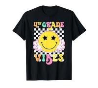 Filles 4e année Vibes Smile Face Back to School Quatrième année T-Shirt