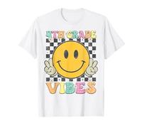 Filles 4e année Vibes Smile Face Back to School Quatrième année T-Shirt