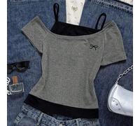 Filles adolescentes T-shirt décontracté sans manches avec imprimé papillon, couleur contrastée, léger et confortable, convient pour l'été, les sorties décontractées, la rentrée scolaire, le renouvelle