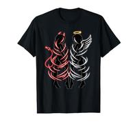 Filles Ange et Diable - Symbole de Dualité Sexy T-Shirt Graphique avec Valeur