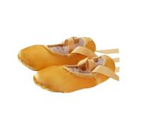 Filles Ballerine Chaussures De Ballet Rose Nude Femmes Satin Professionnelles for La Danse(Gold,8)