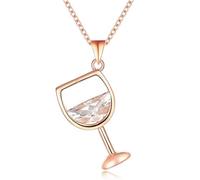 Filles Bijoux Pendentif Verre À Vin Femmes Longue Chaîne Bijoux Zircon Couleur 925 Collier Chaîne Fabriqué en Chine Décorations, A, A