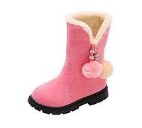Filles Bottes de Neige pour Enfant Chaud Hiver Chaussures Fille Bébé Fourrure Doublé Antidérapant Sole Souple Bottes d'hiver Noël Comfortable Plates Casual Pas Cher de LuckyGirls