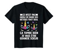 Filles Ce N'est Pas Drôle De Faire Des Bêtises Licorne Soeur T-Shirt