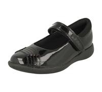 Filles Clarks Arc-en-Ciel Détail Crochet et Boucle Cuir Enduit École Chaussures