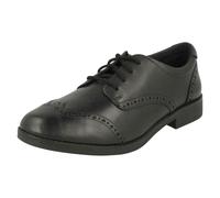 Filles Clarks Brogue à Lacets à Talon Cuir Verni École Chaussures Aubrie Craft