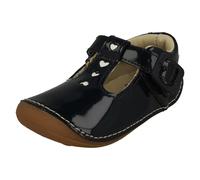 Filles Clarks Cuir Verni Pré Walker Coeur Détail Casual Chaussures - Petits Beat