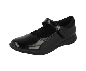 Filles Clarks Playprints sans Trace Cuir Babies École Chaussures - Gravure Pure