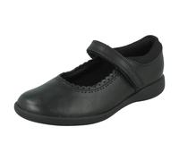 Filles Clarks Cuir Mary Jane Style Bord Festonné École Chaussures Gravure Pure K
